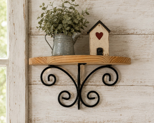 Set rustic wood - wall, shelves