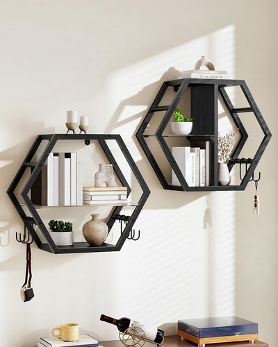 Hexagon floating shelves - floating, set